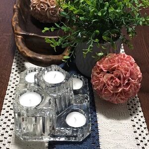 Vintage PartyLite 24 Lead Crystal 5 Tier Castle Tea Light Holder